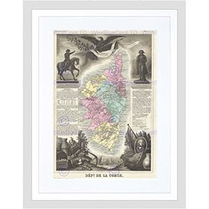 Wee Blue Coo Map Illustrated Antique Levasseur Corsica Framed Wall Art Print Wee Blue Coo Map Illustrated Antique Levasseur Corsica Framed Wall Art Print