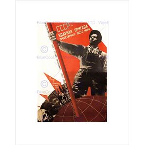 Wee Blue Coo POLITICAL STAKHANOV ICONIC MINER SOVIET UNION VINTAGE ADVERT ART PRINT B12X1092 Wee Blue Coo POLITICAL STAKHANOV ICONIC MINER SOVIET UNION VINTAGE ADVERT ART PRINT B12X1092