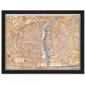 Fine Art Prints Map Hoyau Truschet 1550 Paris City France 1980 Replica Artwork Framed Wall Art Print 18X24 Inch Fine Art Prints Map Hoyau Truschet 1550 Paris City France 1980 Replica Artwork Framed Wall Art Print 18X24 Inch