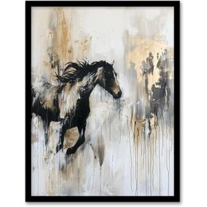 Artery8 Wild Horse Fantasy Black Gold Bright Oil Painting Living Room Artwork Framed Wall Art Print A4 Artery8 Wild Horse Fantasy Black Gold Bright Oil Painting Living Room Artwork Framed Wall Art Print A4