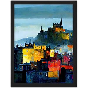 Doppelganger33 LTD Colourful Modern Edinburgh Castle Cityscape Acrylic Painting Artwork Framed Wall Art Print 18X24 Inch Doppelganger33 LTD Colourful Modern Edinburgh Castle Cityscape Acrylic Painting Artwork Framed Wall Art Print 18X24 Inch