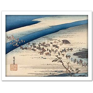 Artery8 Hiroshige Suruga Bank Of The Oi River In Shimada Artwork Framed Wall Art Print 18X24 Inch Artery8 Hiroshige Suruga Bank Of The Oi River In Shimada Artwork Framed Wall Art Print 18X24 Inch