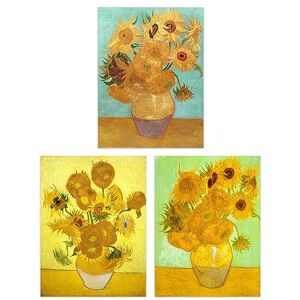 Artery8 Pack of 3 Vincent Van Gogh Sunflowers Collection Paintings Unframed Wall Art Living Room Prints Set Artery8 Pack of 3 Vincent Van Gogh Sunflowers Collection Paintings Unframed Wall Art Living Room Prints Set
