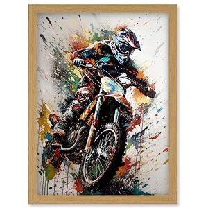 Artery8 - Motocross Racer - A4 - Framed Wall Art Artery8 - Motocross Racer - A4 - Framed Wall Art