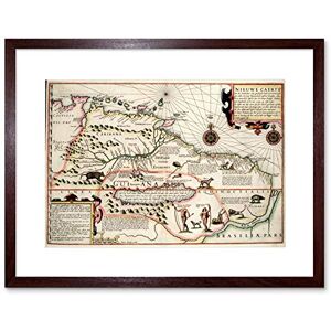 Wee Blue Coo Map Antique Guyana Caribbean South America Framed Wall Art Print Wee Blue Coo Map Antique Guyana Caribbean South America Framed Wall Art Print