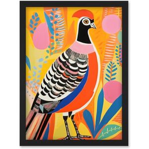 Artery8 Pleasant Pheasant Bright Bold Vibrant Colourful Grassland Acrylic Painting Artwork Orange Pink Blue Folk Art Artwork Framed Wall Art Print A4 Artery8 Pleasant Pheasant Bright Bold Vibrant Colourful Grassland Acrylic Painting Artwork Orange Pink Blue Folk Art Artwork Framed Wall Art Print A4