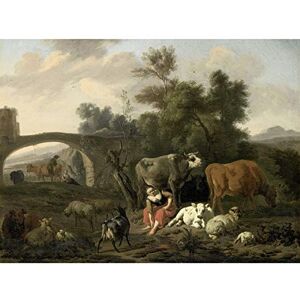 Artery8 Van Bergen Landscape Herdsmen Cattle Painting Art Print Canvas Premium Wall Decor Poster Mural Artery8 Van Bergen Landscape Herdsmen Cattle Painting Art Print Canvas Premium Wall Decor Poster Mural