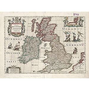 Fine Art Prints Hondius 1617 Map Great Britain Ireland Latin Language Unframed Wall Art Print Poster Home Decor Premium Fine Art Prints Hondius 1617 Map Great Britain Ireland Latin Language Unframed Wall Art Print Poster Home Decor Premium