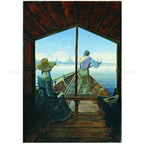 Wee Blue Coo Painting Interior Study Carus Barge Trip Elbe Dresden Wall Art Print Wee Blue Coo Painting Interior Study Carus Barge Trip Elbe Dresden Wall Art Print