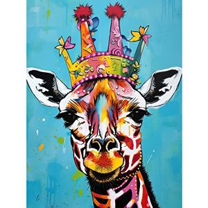 Artery8 Giraffe Wearing Princess Crown Modern Folk Art Extra Large XL Wall Art Poster Print Artery8 Giraffe Wearing Princess Crown Modern Folk Art Extra Large XL Wall Art Poster Print