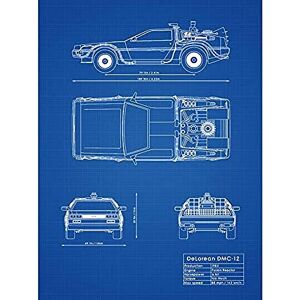 Artery8 DeLorean DMC-13 Future Time Travel Car Blueprint Plan Unframed Wall Art Print Poster Home Decor Premium Artery8 DeLorean DMC-13 Future Time Travel Car Blueprint Plan Unframed Wall Art Print Poster Home Decor Premium