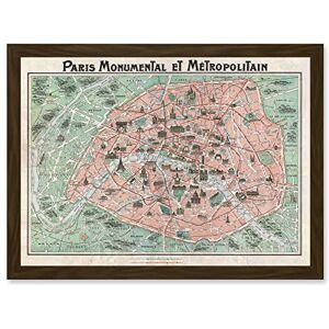Wee Blue Coo Robelin Paris Metropolitan Monument Map France Artwork Framed Wall Art Print A4 Wee Blue Coo Robelin Paris Metropolitan Monument Map France Artwork Framed Wall Art Print A4