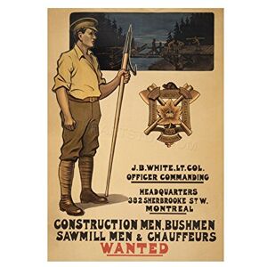 Wee Blue Coo Vintage Ad War WWI Canada Forestry Battalion Recruit Wall Art Print Wee Blue Coo Vintage Ad War WWI Canada Forestry Battalion Recruit Wall Art Print