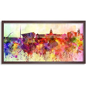 Wee Blue Coo Dublin Skyline Paint Splash Cityscape Long Panel Framed Wall Art Print Wee Blue Coo Dublin Skyline Paint Splash Cityscape Long Panel Framed Wall Art Print