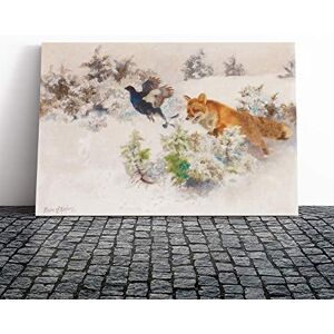 Big Box Art Bruno Liljefors Fox Chasing Bird Canvas Print Gallery Wrapped 30mm Frame Wall Art 24x16 inches Ready to Hang Modern Animals Picture Living Room Bedroom Lounge Office Big Box Art Bruno Liljefors Fox Chasing Bird Canvas Print Gallery Wrapped 30mm Frame Wall Art 24x16 inches Ready to Hang Modern Animals Picture Living Room Bedroom Lounge Office