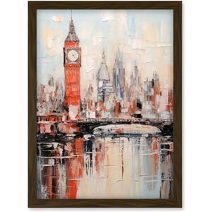Artery8 London Skyline Abstract Oil Painting Thick Paint Red Big Ben River Thames Westminster Bridge England City Artwork Framed Wall Art Print A4 Artery8 London Skyline Abstract Oil Painting Thick Paint Red Big Ben River Thames Westminster Bridge England City Artwork Framed Wall Art Print A4