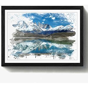Arty Pie Framed Print Black A2 (24.5x18 Inch) Landscape Patagonia Argentina Lake & Mountain V3, Wood, Multi-Colour, 60 x 42 x 2 cm Arty Pie Framed Print Black A2 (24.5x18 Inch) Landscape Patagonia Argentina Lake & Mountain V3, Wood, Multi-Colour, 60 x 42 x 2 cm
