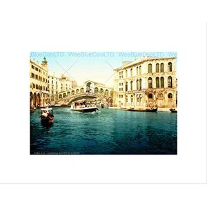 Wee Blue Coo VINTAGE CITYSCAPE VENICE ITALY RIALTO BRIDGE CANAL BOAT FRAMED PRINT B12X12414 Wee Blue Coo VINTAGE CITYSCAPE VENICE ITALY RIALTO BRIDGE CANAL BOAT FRAMED PRINT B12X12414