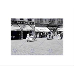 Wee Blue Coo Rolling Chairs On The Boardwalk Atlantic City Nj Old BW Wall Art Print Wee Blue Coo Rolling Chairs On The Boardwalk Atlantic City Nj Old BW Wall Art Print