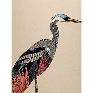 Doppelganger33 LTD Abstract Heron Bird Illustration Coral And Teal Hue Illustration Large Wall Art Poster Print Thick Paper 18X24 Inch Doppelganger33 LTD Abstract Heron Bird Illustration Coral And Teal Hue Illustration Large Wall Art Poster Print Thick Paper 18X24 Inch