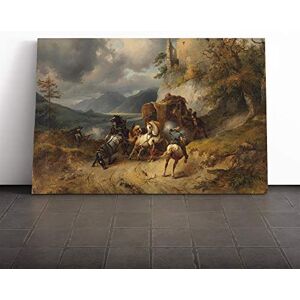 Big Box Art Canvas Print Wall Art Friedrich Gauermann The Robbery Mounted and Stretched Box Frame Picture Home Decor for Kitchen, Living Room, Bedroom, Hallway, Multi-Colour, 24x16 Inch Big Box Art Canvas Print Wall Art Friedrich Gauermann The Robbery Mounted and Stretched Box Frame Picture Home Decor for Kitchen, Living Room, Bedroom, Hallway, Multi-Colour, 24x16 Inch