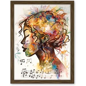 Artery8 Musical Meditation Synesthesia Woman Listening to Music Modern Watercolour Painting Artwork Framed Wall Art Print 18X24 Inch Artery8 Musical Meditation Synesthesia Woman Listening to Music Modern Watercolour Painting Artwork Framed Wall Art Print 18X24 Inch