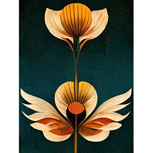 Wee Blue Coo Art Deco Abstract Tulips Orange Mustard Bold Painting Unframed Wall Art Print Poster Home Decor Premium Wee Blue Coo Art Deco Abstract Tulips Orange Mustard Bold Painting Unframed Wall Art Print Poster Home Decor Premium