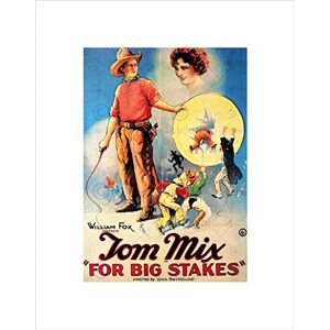 Wee Blue Coo MOVIE FILM FOR BIG STAKES TOM MIX SILENT WESTERN FRAMED ART PRINT MOUNT B12X5497 Wee Blue Coo MOVIE FILM FOR BIG STAKES TOM MIX SILENT WESTERN FRAMED ART PRINT MOUNT B12X5497