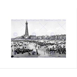 Wee Blue Coo Blackpool The Promenade And Tower From South Pier England BW Art Wall Art Print Wee Blue Coo Blackpool The Promenade And Tower From South Pier England BW Art Wall Art Print