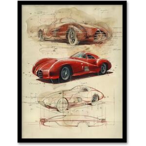 Artery8 Red Sports Car Design Sketch Drawing For Living Room Artwork Framed Wall Art Print 18X24 Inch Artery8 Red Sports Car Design Sketch Drawing For Living Room Artwork Framed Wall Art Print 18X24 Inch