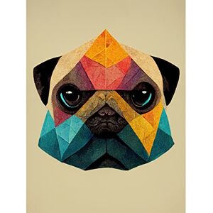 Doppelganger33 LTD Fun Geometric Colourful Pug Dog Large Wall Art Poster Print Thick Paper 18X24 Inch Doppelganger33 LTD Fun Geometric Colourful Pug Dog Large Wall Art Poster Print Thick Paper 18X24 Inch