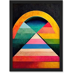 Doppelganger33 LTD Abstract Geometric Retro Rainbow Architecture Triangle Painting Artwork Framed Wall Art Print A4 Doppelganger33 LTD Abstract Geometric Retro Rainbow Architecture Triangle Painting Artwork Framed Wall Art Print A4