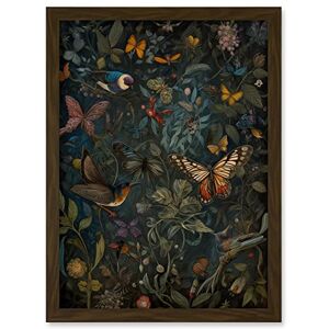 Artery8 William Morris Style Plants Birds and Butterflies Artwork Framed A3 Wall Art Print Artery8 William Morris Style Plants Birds and Butterflies Artwork Framed A3 Wall Art Print