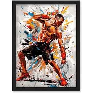Artery8 - Martial Arts Kickboxer - Black - A4 - Wall Art Print Artery8 - Martial Arts Kickboxer - Black - A4 - Wall Art Print