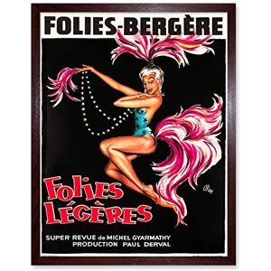 Wee Blue Coo Folies Bergere Cabaret Showgirl Art Print Framed Poster Wall Decor 12x16 inch Wee Blue Coo Folies Bergere Cabaret Showgirl Art Print Framed Poster Wall Decor 12x16 inch
