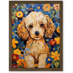 Artery8 Cockapoo Puppy Oil Painting Colourful Bright Bold Floral Fun Artwork Framed Wall Art Print 18X24 Inch Artery8 Cockapoo Puppy Oil Painting Colourful Bright Bold Floral Fun Artwork Framed Wall Art Print 18X24 Inch