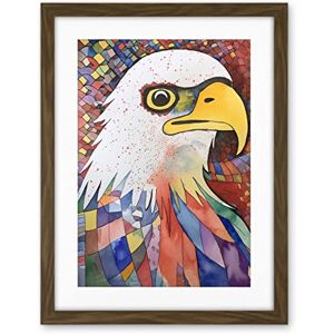 Artery8 Bald Eagle Bird And Abstract Pattern Folk Art Watercolour Painting Artwork Framed Wall Art Print 18X24 Inch Artery8 Bald Eagle Bird And Abstract Pattern Folk Art Watercolour Painting Artwork Framed Wall Art Print 18X24 Inch