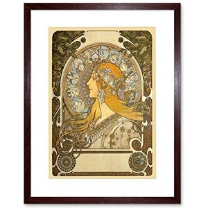 Wee Blue Coo Mucha Zodiac Nouveau Painting Art Wood Frame Picture Framed Wall Art Print Wee Blue Coo Mucha Zodiac Nouveau Painting Art Wood Frame Picture Framed Wall Art Print