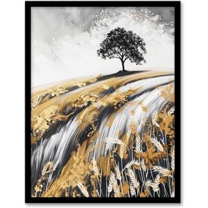 Artery8 Tree in Golden Field of Wheat Painting Landscape Living Room Artwork Framed Wall Art Print A4 Artery8 Tree in Golden Field of Wheat Painting Landscape Living Room Artwork Framed Wall Art Print A4