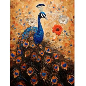 Artery8 Peacock Bird Gustav Klimt Style Oil Painting Gold Orange Blue Portrait with Flowers Large Wall Art Poster Print Thick Paper 18X24 Inch Artery8 Peacock Bird Gustav Klimt Style Oil Painting Gold Orange Blue Portrait with Flowers Large Wall Art Poster Print Thick Paper 18X24 Inch
