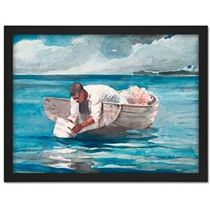 Fine Art Prints Homer The Water Fan Boat Sea Blue Painting Large Framed Art Print Poster Wall Decor 18x24 in Fine Art Prints Homer The Water Fan Boat Sea Blue Painting Large Framed Art Print Poster Wall Decor 18x24 in