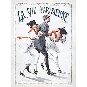 Artery8 La Vie Parisienne Soldier Two Women WW1 Magazine Cover Unframed Wall Art Print Poster Home Decor Premium Artery8 La Vie Parisienne Soldier Two Women WW1 Magazine Cover Unframed Wall Art Print Poster Home Decor Premium