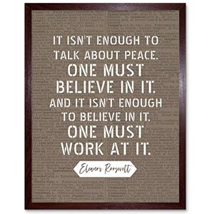 Artery8 Dictionary Inspiring Quote Eleanor Roosevelt Peace One Must Believe in it Art Print Framed Poster Wall Decor 12x16 inch Artery8 Dictionary Inspiring Quote Eleanor Roosevelt Peace One Must Believe in it Art Print Framed Poster Wall Decor 12x16 inch
