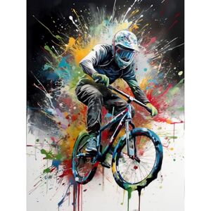 Artery8 Mountain Biking Extreme Sport Paint Splat Portrait Extra Large XL Wall Art Poster Print Artery8 Mountain Biking Extreme Sport Paint Splat Portrait Extra Large XL Wall Art Poster Print