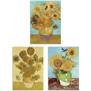 Artery8 Set of 3 Van Gogh Sunflowers Yellow Orange Classic Wall Art Prints A3 Size Living Room Decor Artery8 Set of 3 Van Gogh Sunflowers Yellow Orange Classic Wall Art Prints A3 Size Living Room Decor