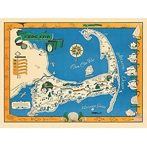 Artery8 Map Paige 1940 Cape Cod Massachusetts Unframed Wall Art Print Poster Home Decor Premium Artery8 Map Paige 1940 Cape Cod Massachusetts Unframed Wall Art Print Poster Home Decor Premium