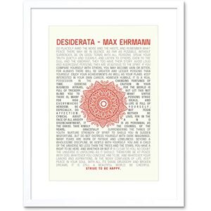 Wee Blue Coo Desiderata Ehrman Mandala Artwork Framed Wall Art Print 12X16 Inch Wee Blue Coo Desiderata Ehrman Mandala Artwork Framed Wall Art Print 12X16 Inch