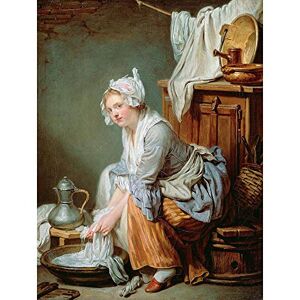 Wee Blue Coo Painting Interior Portrait Study Greuze Laundress Art Print Poster Wall Decor 12X16 Inch Wee Blue Coo Painting Interior Portrait Study Greuze Laundress Art Print Poster Wall Decor 12X16 Inch