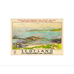 Wee Blue Coo TRAVEL RAIL TRAIN SCOTLAND HIGHLANDS ISLANDS TRESHNISH FRAMED PRINT B12X10246 Wee Blue Coo TRAVEL RAIL TRAIN SCOTLAND HIGHLANDS ISLANDS TRESHNISH FRAMED PRINT B12X10246