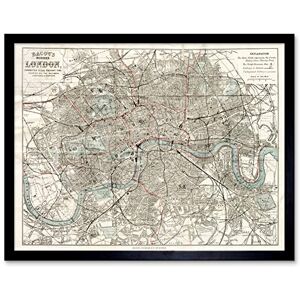 Artery8 Map Bacon 1883 London City England Plan Chart Art Print Framed Poster Wall Decor 12x16 inch Artery8 Map Bacon 1883 London City England Plan Chart Art Print Framed Poster Wall Decor 12x16 inch
